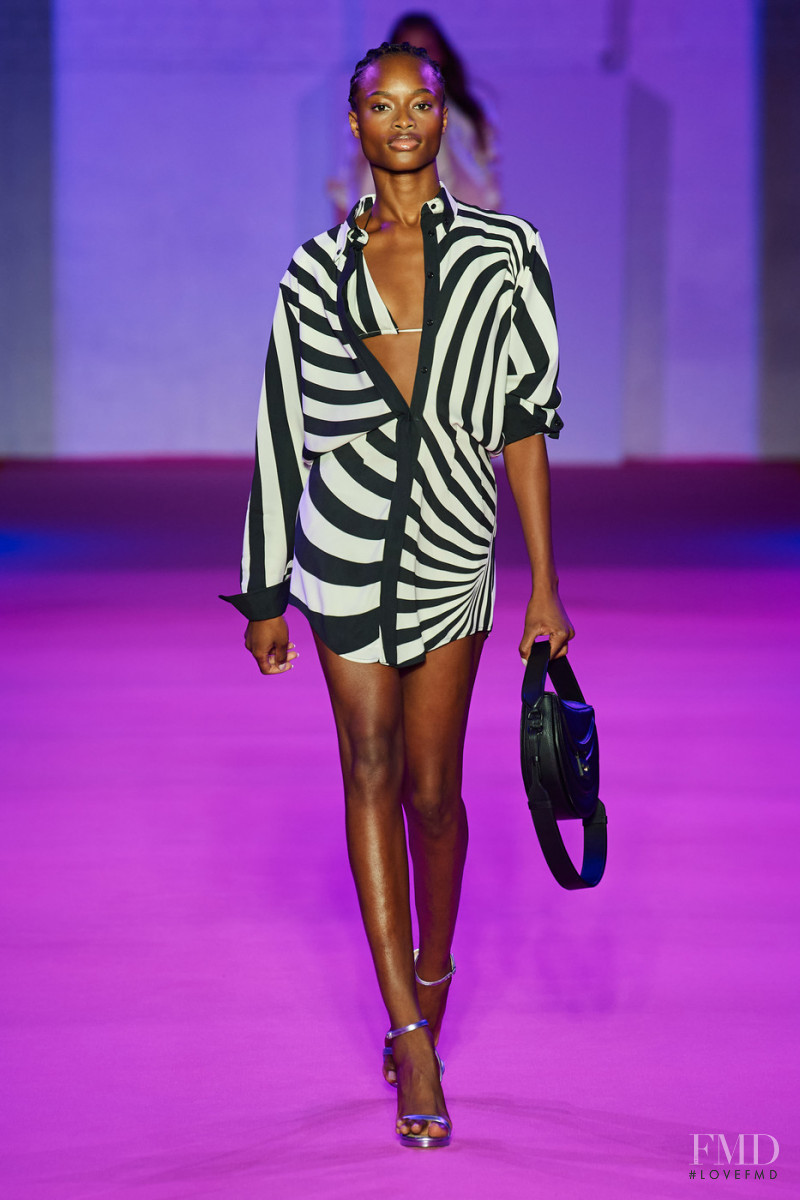 Mayowa Nicholas featured in  the Brandon Maxwell fashion show for Spring/Summer 2022