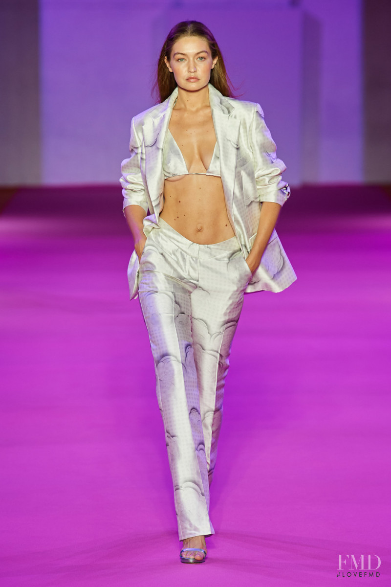 Gigi Hadid featured in  the Brandon Maxwell fashion show for Spring/Summer 2022