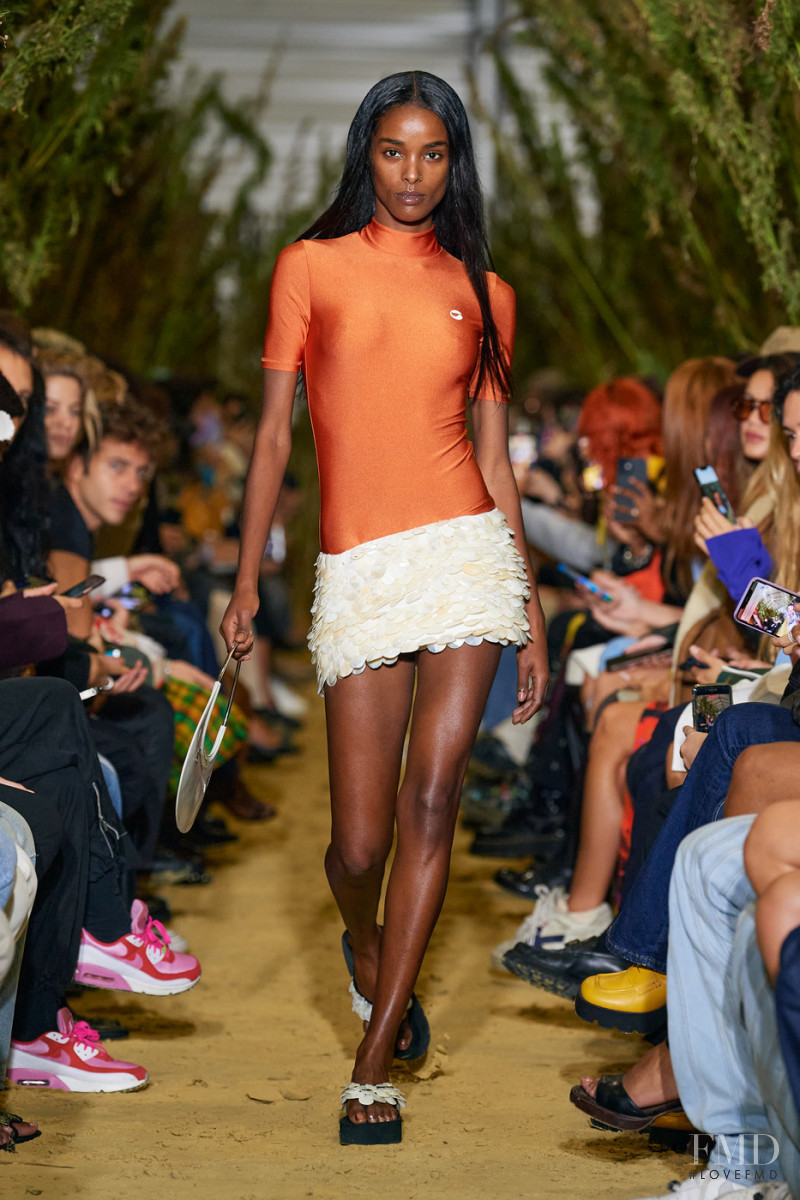 Malika Louback featured in  the Coperni fashion show for Spring/Summer 2022