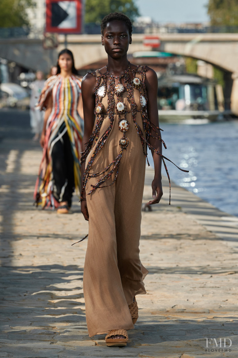 Awar Odhiang featured in  the Chloe fashion show for Spring/Summer 2022