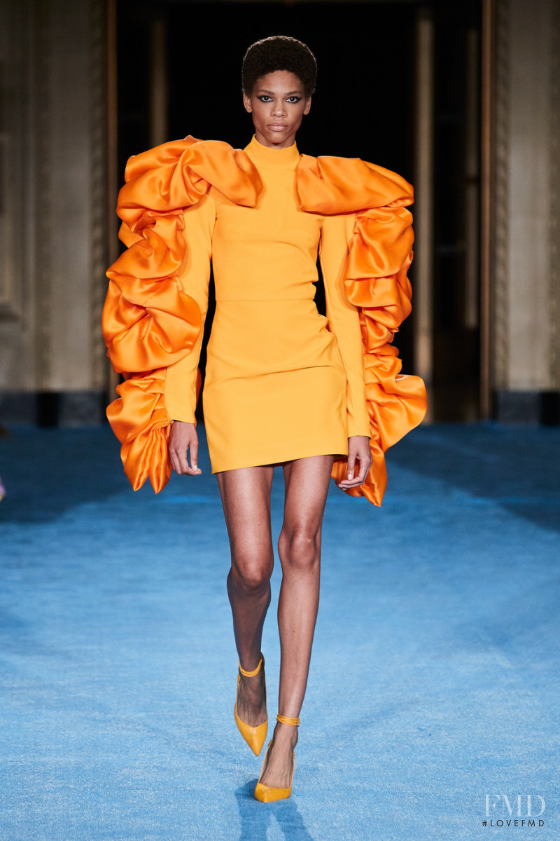 Minnie Warren featured in  the Christian Siriano fashion show for Spring/Summer 2022