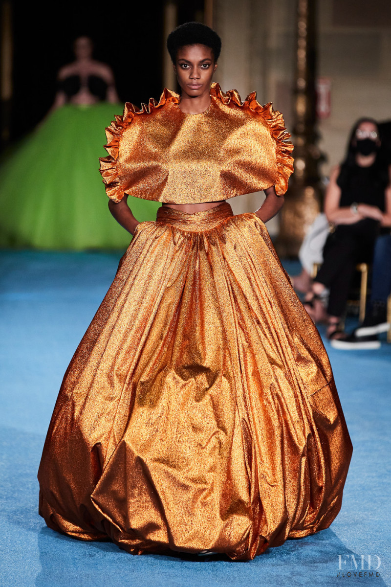 Alexis Brookins featured in  the Christian Siriano fashion show for Spring/Summer 2022