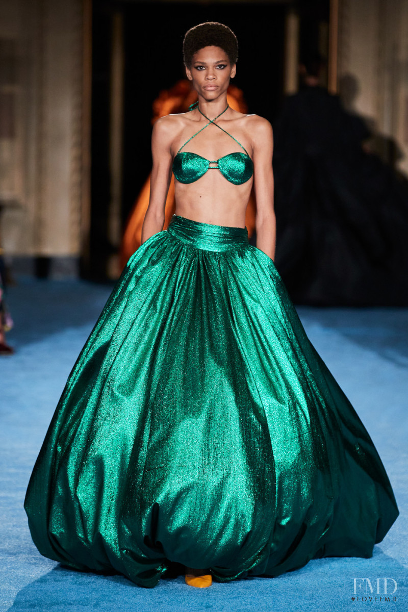 Minnie Warren featured in  the Christian Siriano fashion show for Spring/Summer 2022