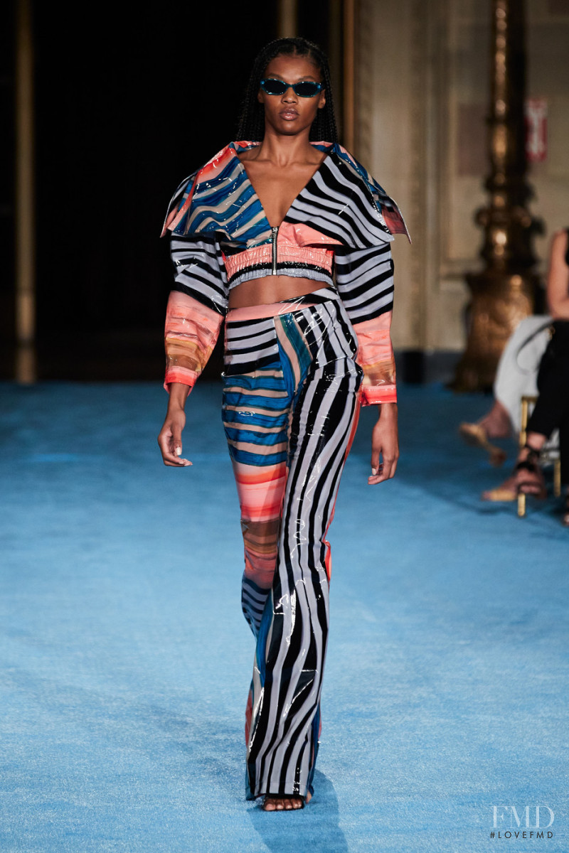 Leah Denae Brown featured in  the Christian Siriano fashion show for Spring/Summer 2022