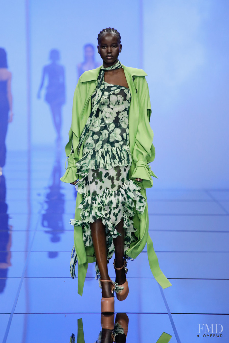 Adut Akech Bior featured in  the Del Core fashion show for Spring/Summer 2022