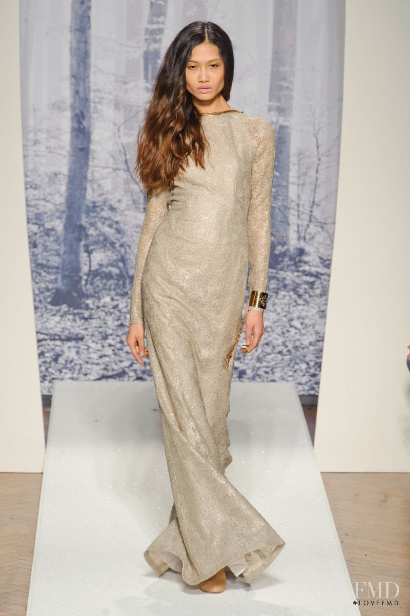Yulia Saparniiazova featured in  the Aigner fashion show for Autumn/Winter 2013