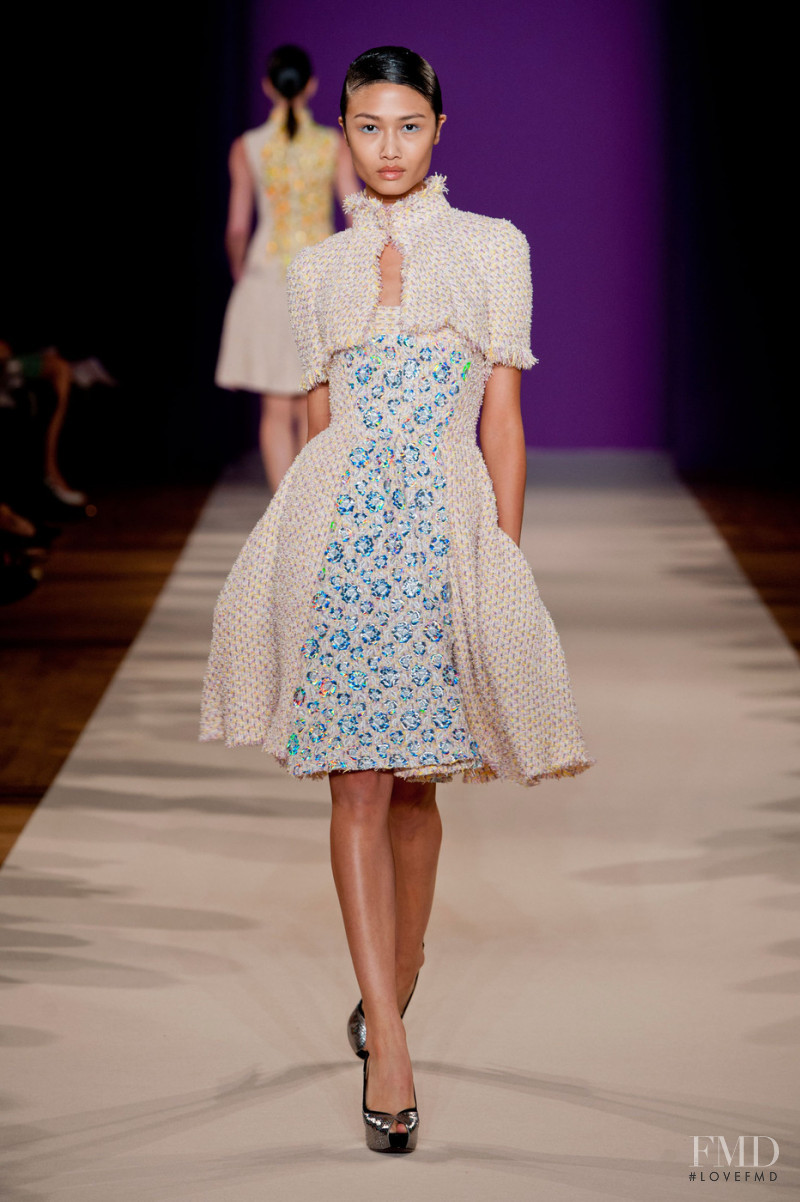 Yulia Saparniiazova featured in  the Talbot Runhof fashion show for Spring/Summer 2014