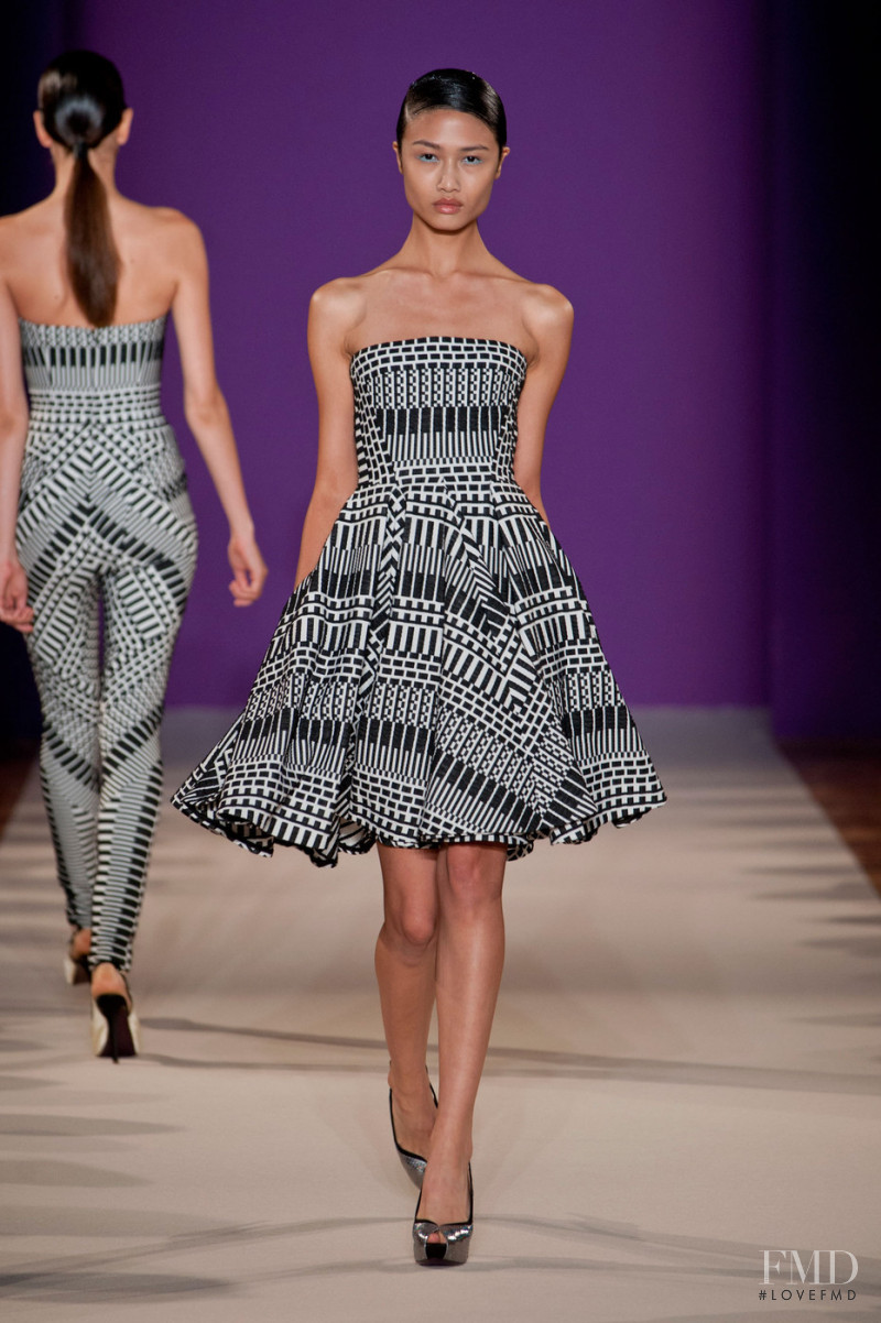 Yulia Saparniiazova featured in  the Talbot Runhof fashion show for Spring/Summer 2014