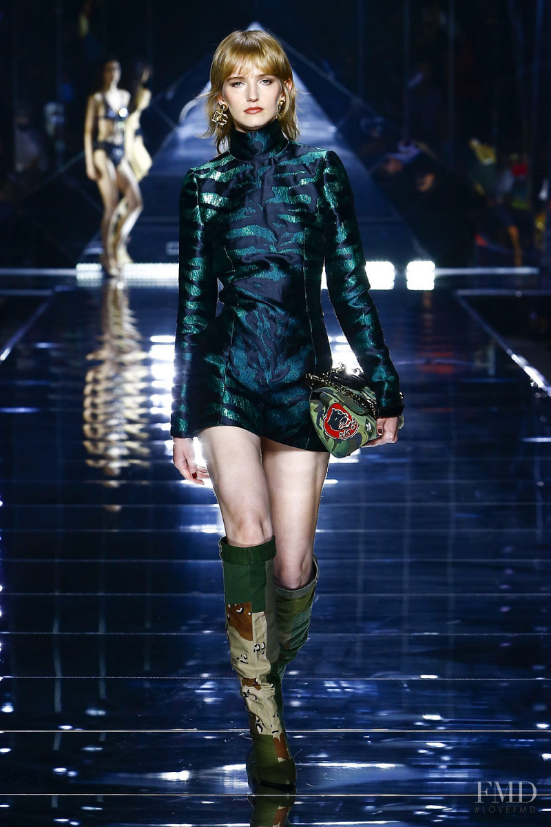 Mia Brammer featured in  the Dolce & Gabbana fashion show for Spring/Summer 2022