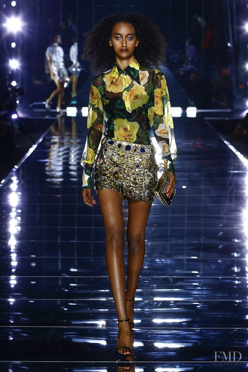 Adiam Abrha featured in  the Dolce & Gabbana fashion show for Spring/Summer 2022