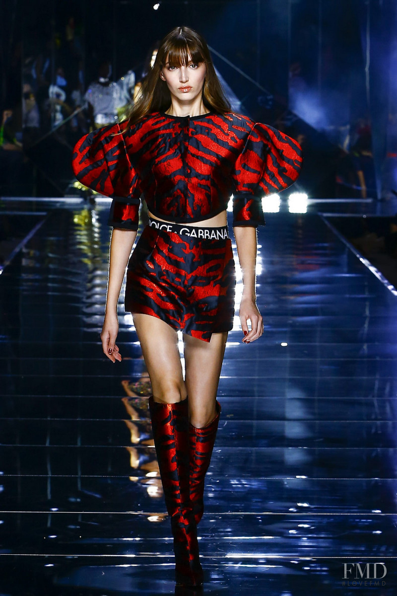 Laisan Nurshakirova featured in  the Dolce & Gabbana fashion show for Spring/Summer 2022