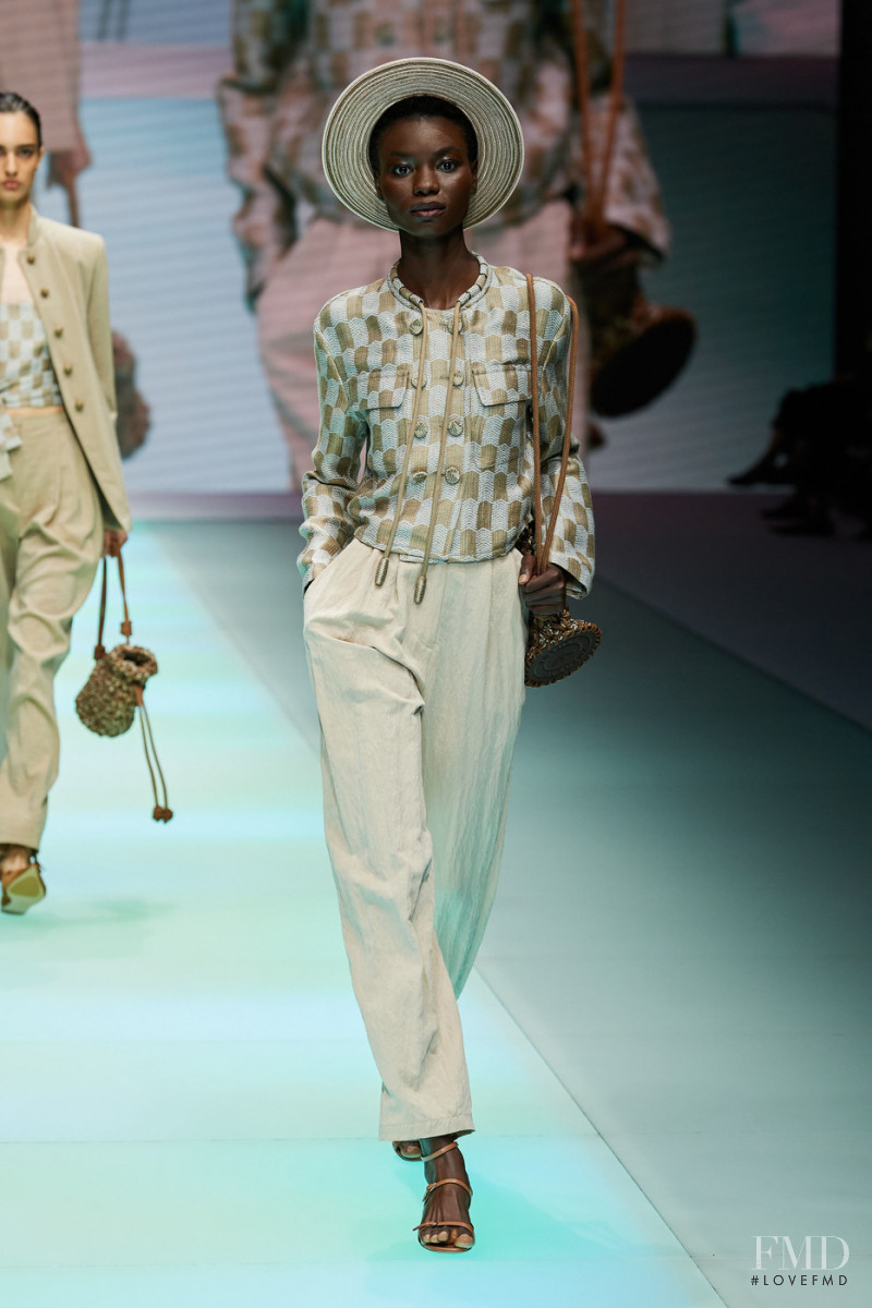 Marie Kone featured in  the Emporio Armani fashion show for Spring/Summer 2022