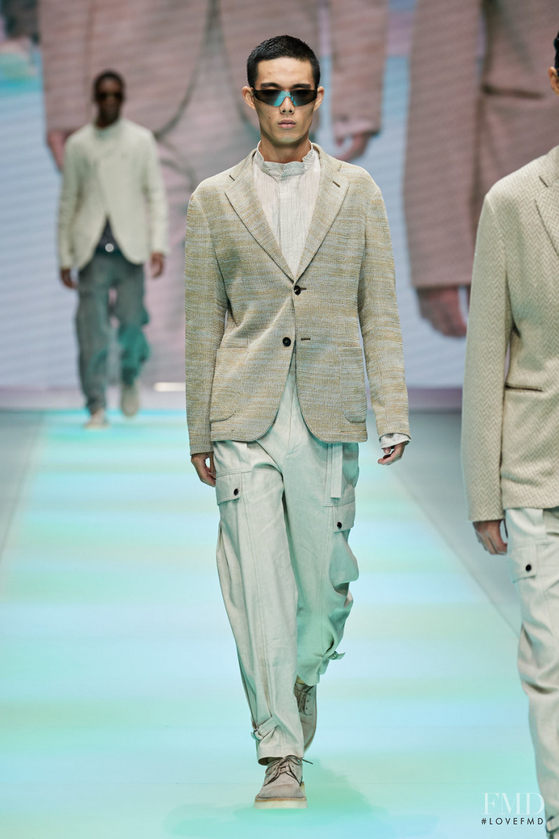 Joji Iwase featured in  the Emporio Armani fashion show for Spring/Summer 2022
