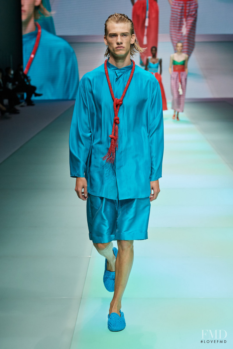Martijn Faaij featured in  the Emporio Armani fashion show for Spring/Summer 2022