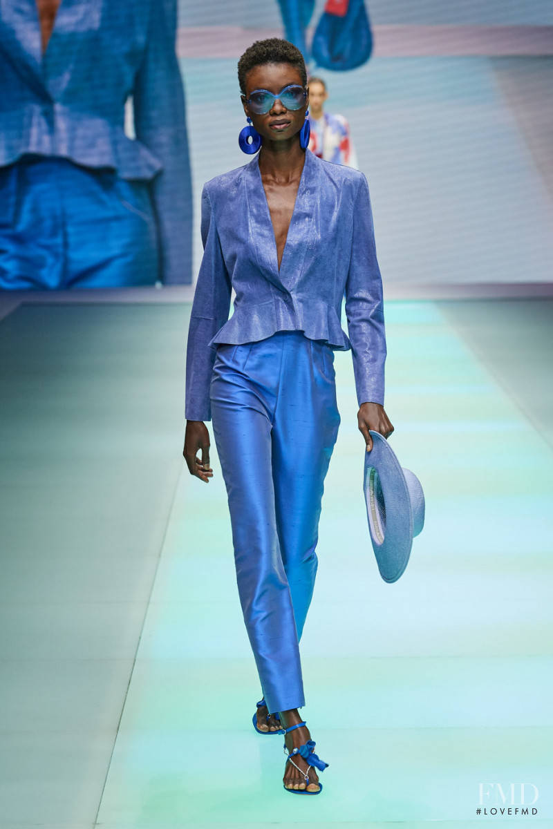 Marie Kone featured in  the Emporio Armani fashion show for Spring/Summer 2022