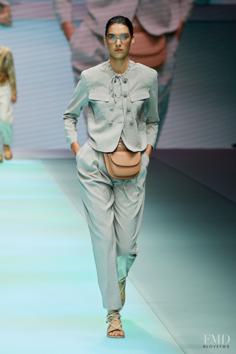 Eugenia Dubinova featured in  the Emporio Armani fashion show for Spring/Summer 2022