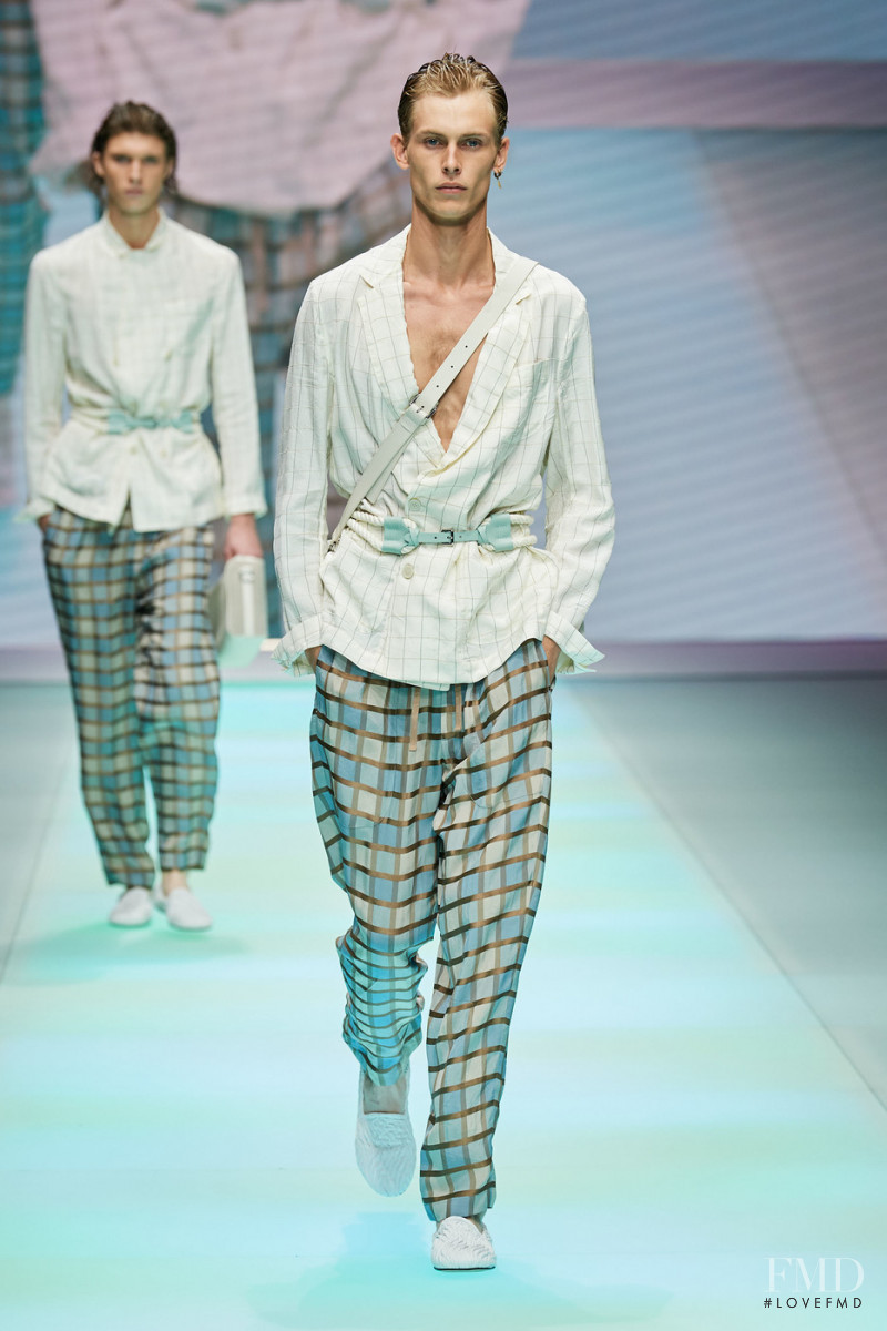 Oliver Houlby featured in  the Emporio Armani fashion show for Spring/Summer 2022