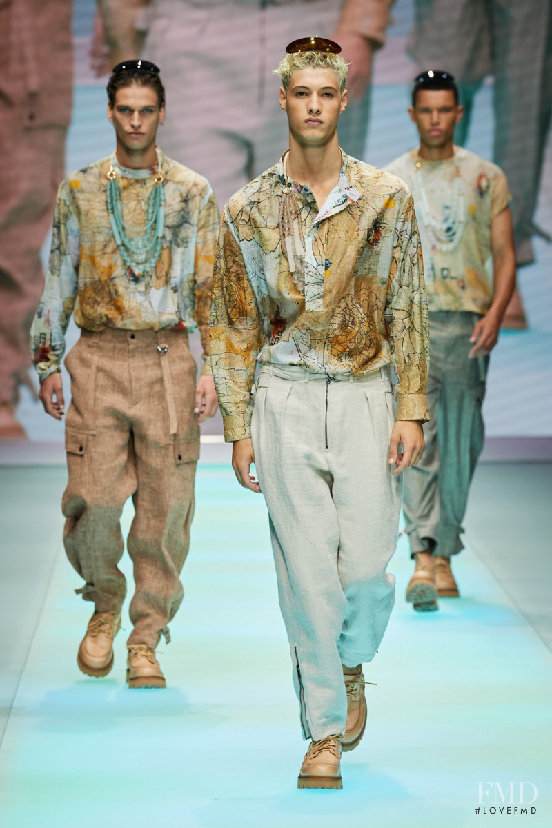Romeo Solia featured in  the Emporio Armani fashion show for Spring/Summer 2022