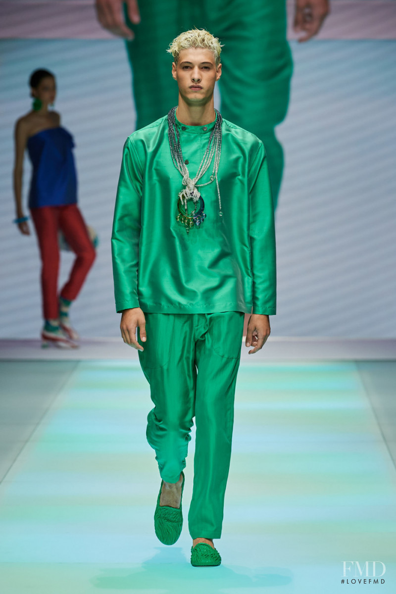 Romeo Solia featured in  the Emporio Armani fashion show for Spring/Summer 2022