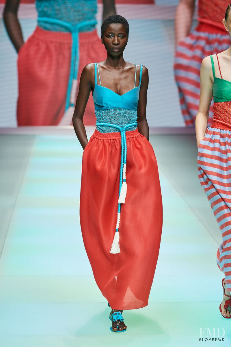 Arame Sall featured in  the Emporio Armani fashion show for Spring/Summer 2022