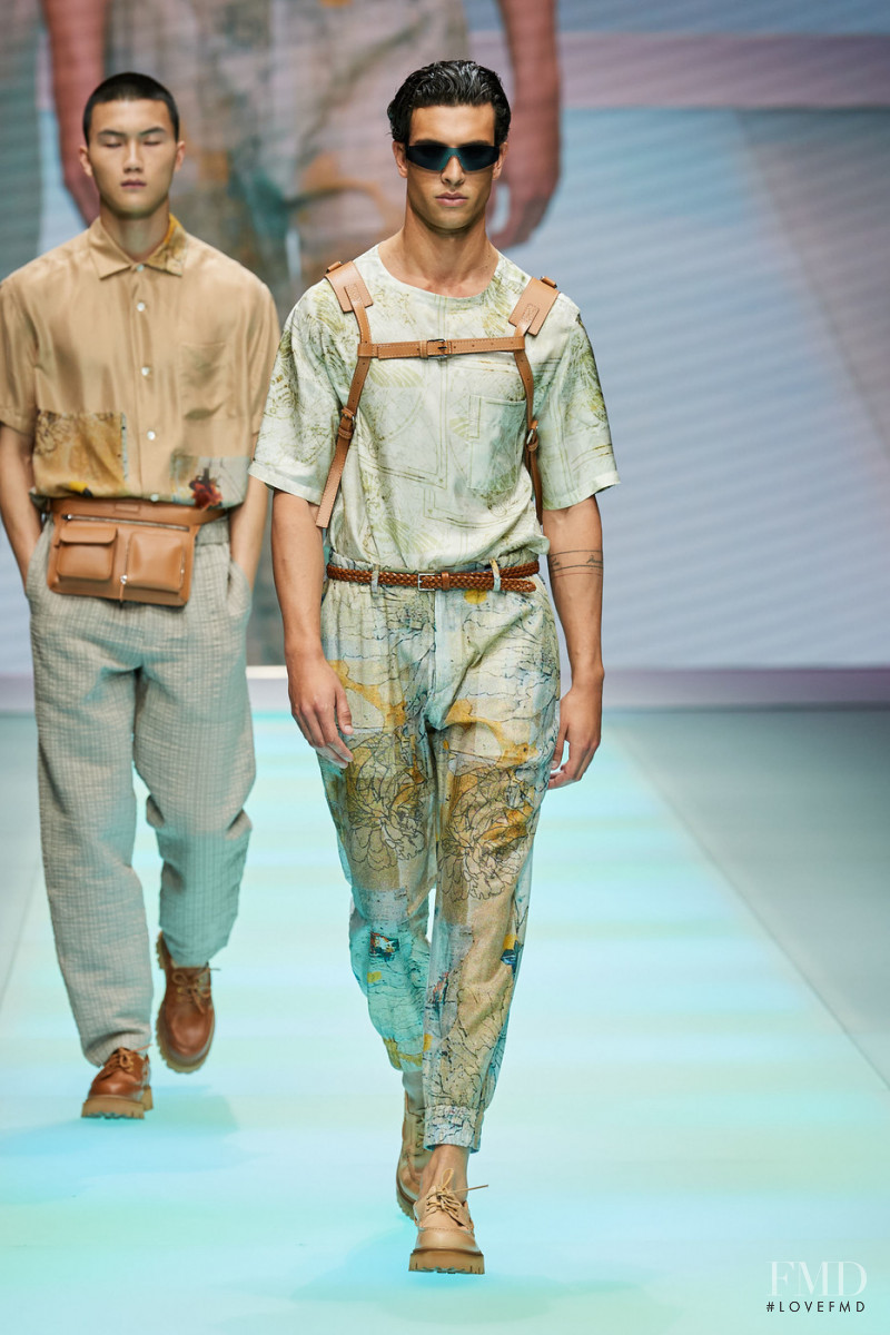 Mattia Narducci featured in  the Emporio Armani fashion show for Spring/Summer 2022