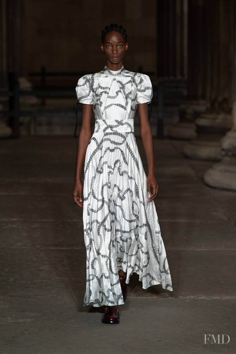 Shade Akinbobola featured in  the Erdem fashion show for Spring/Summer 2022
