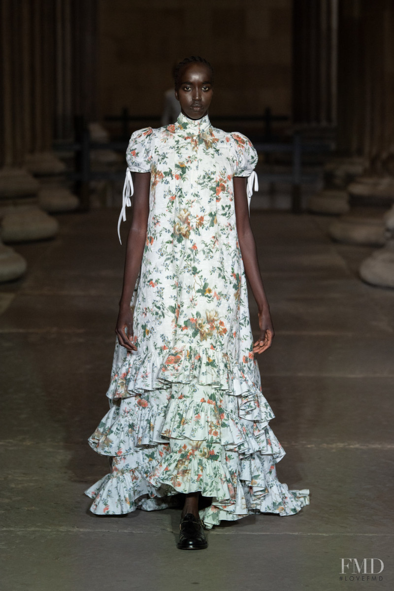 Nyaueth Riam featured in  the Erdem fashion show for Spring/Summer 2022