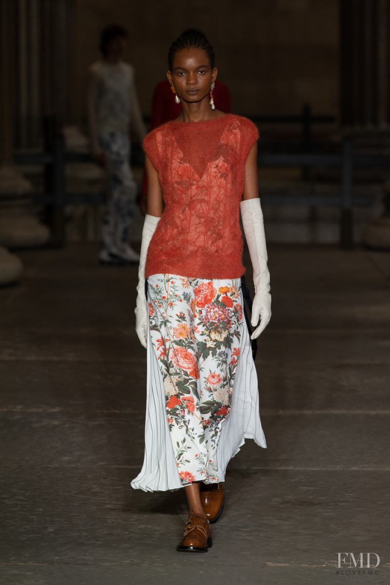 Grace Quaye featured in  the Erdem fashion show for Spring/Summer 2022