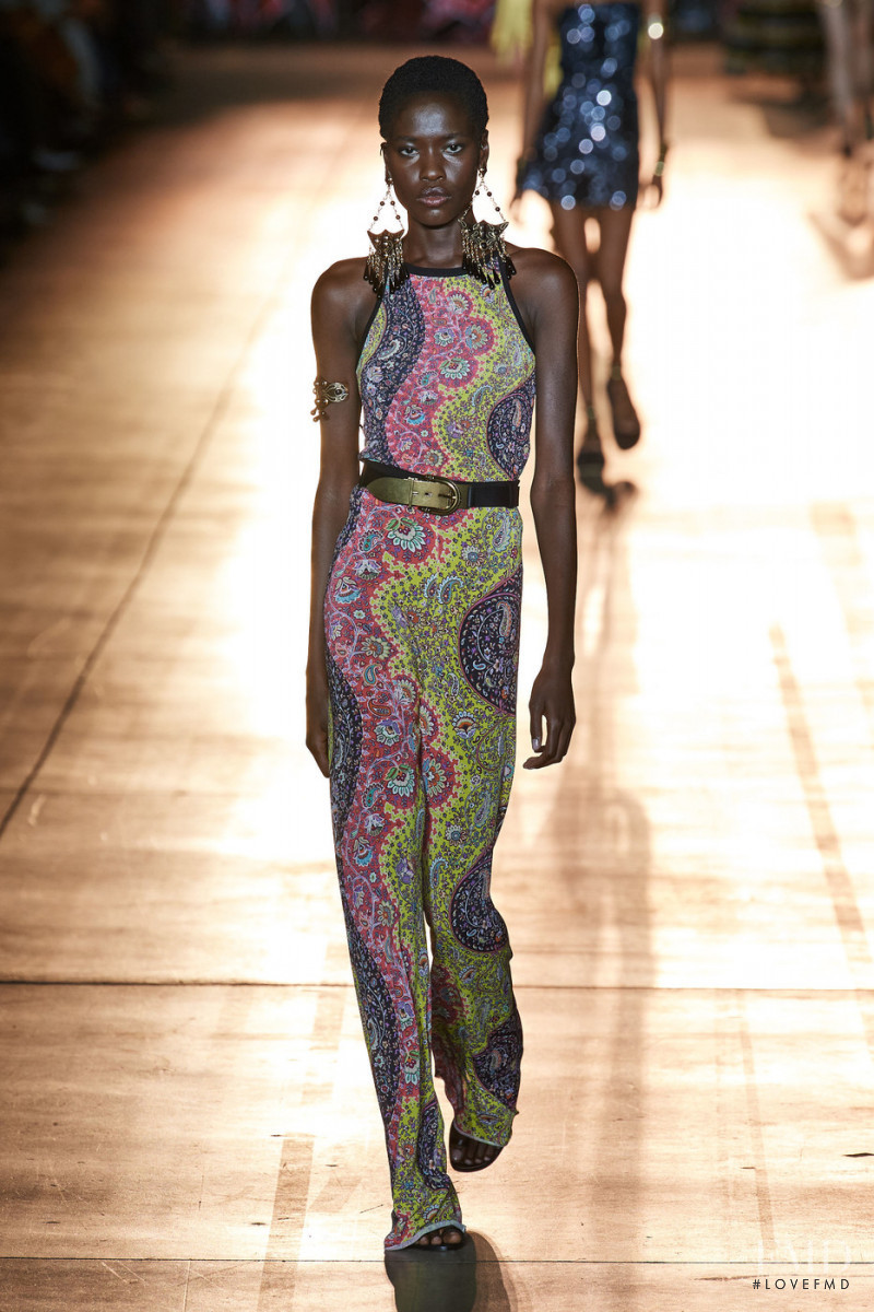 Awar Odhiang featured in  the Etro fashion show for Spring/Summer 2022