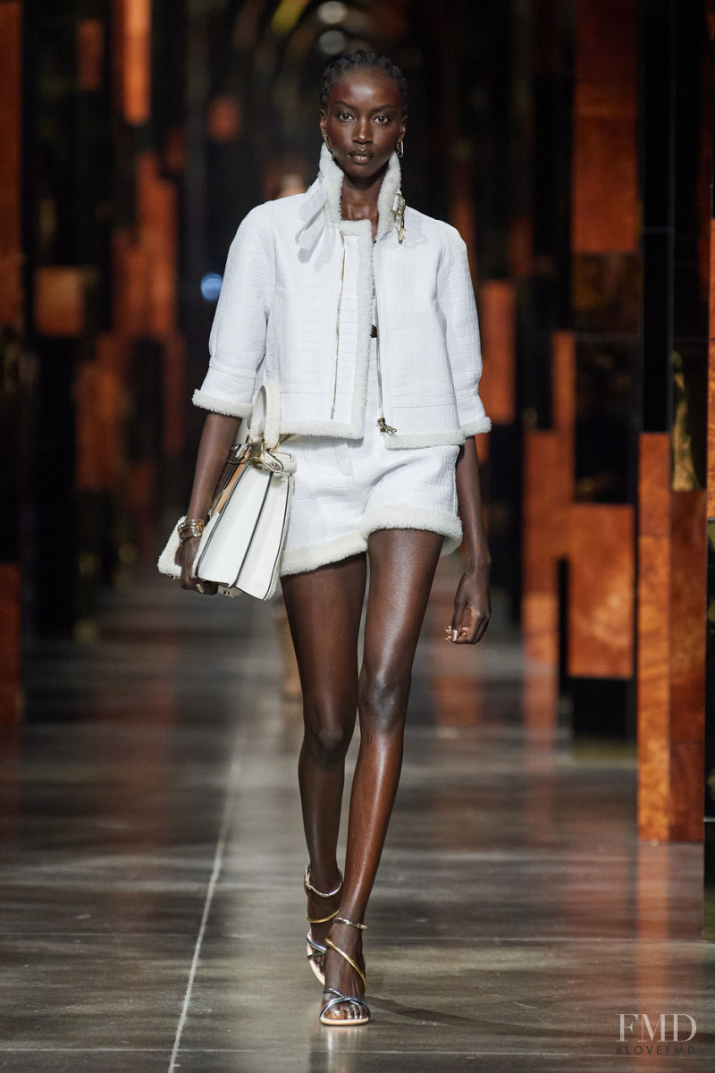 Anok Yai featured in  the Fendi fashion show for Spring/Summer 2022