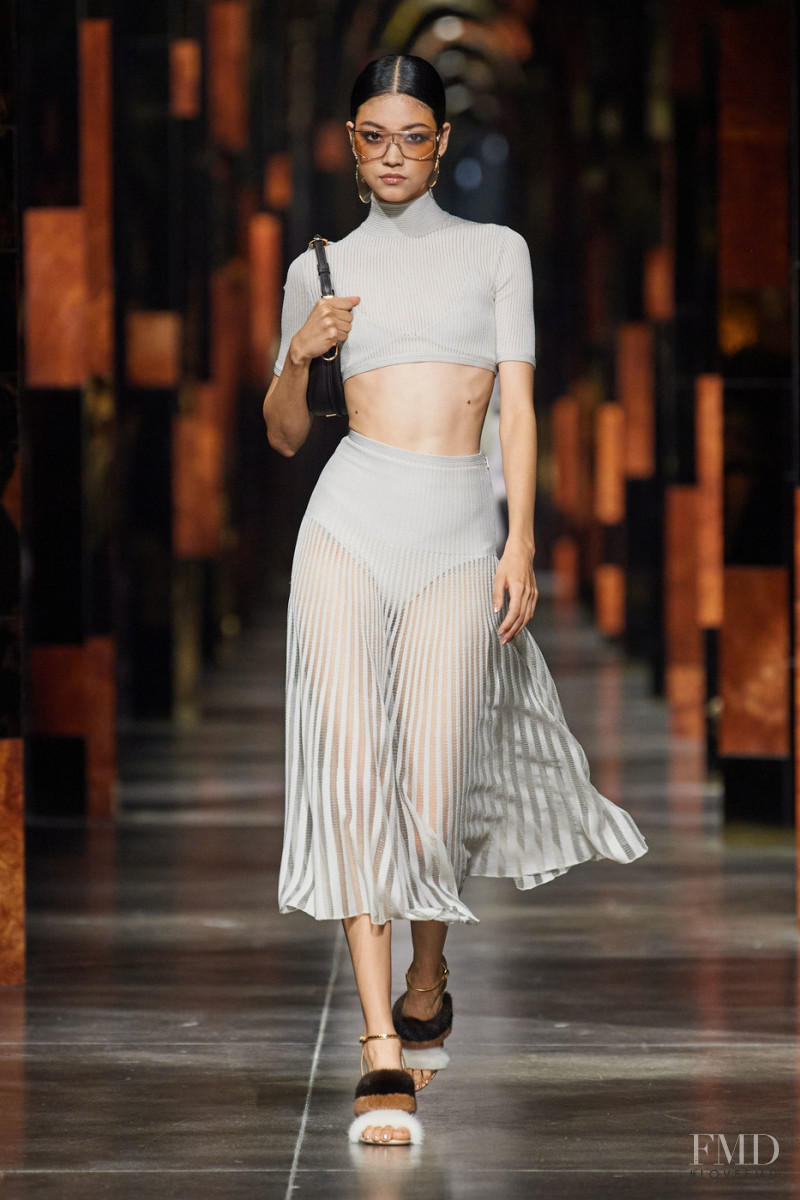 Mika Schneider featured in  the Fendi fashion show for Spring/Summer 2022