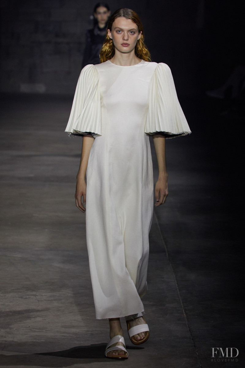 Ariel Nicholson featured in  the Gabriela Hearst fashion show for Spring/Summer 2022