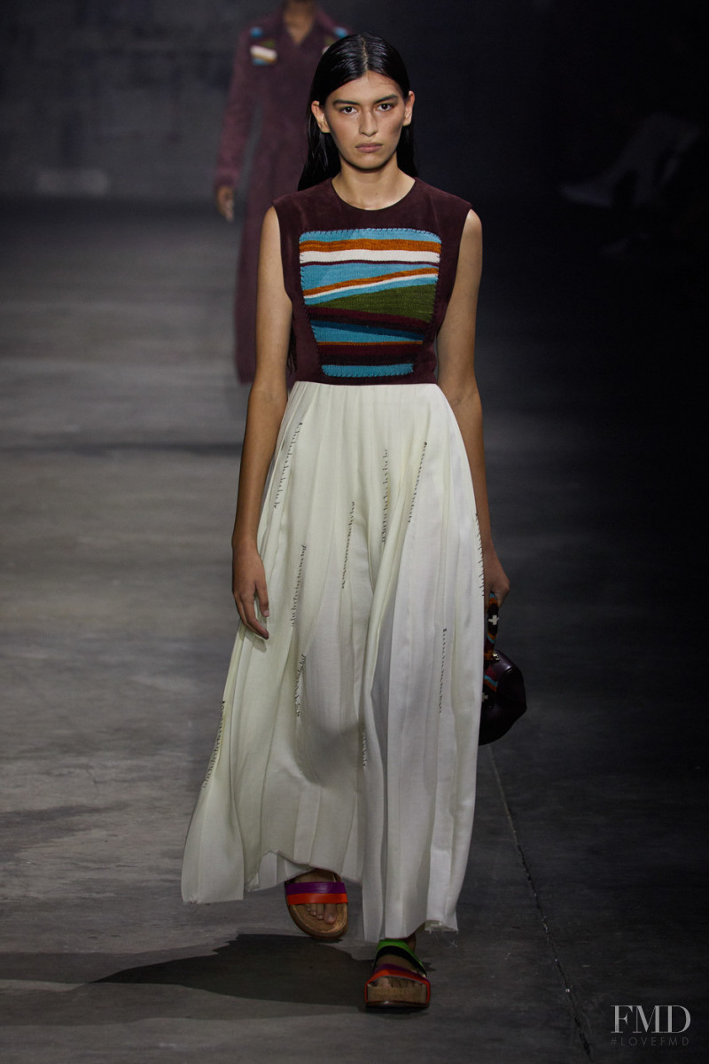 Celeste Romero featured in  the Gabriela Hearst fashion show for Spring/Summer 2022