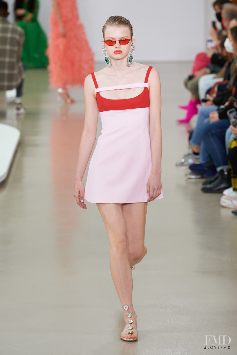 Evie Harris featured in  the Giambattista Valli fashion show for Spring/Summer 2022