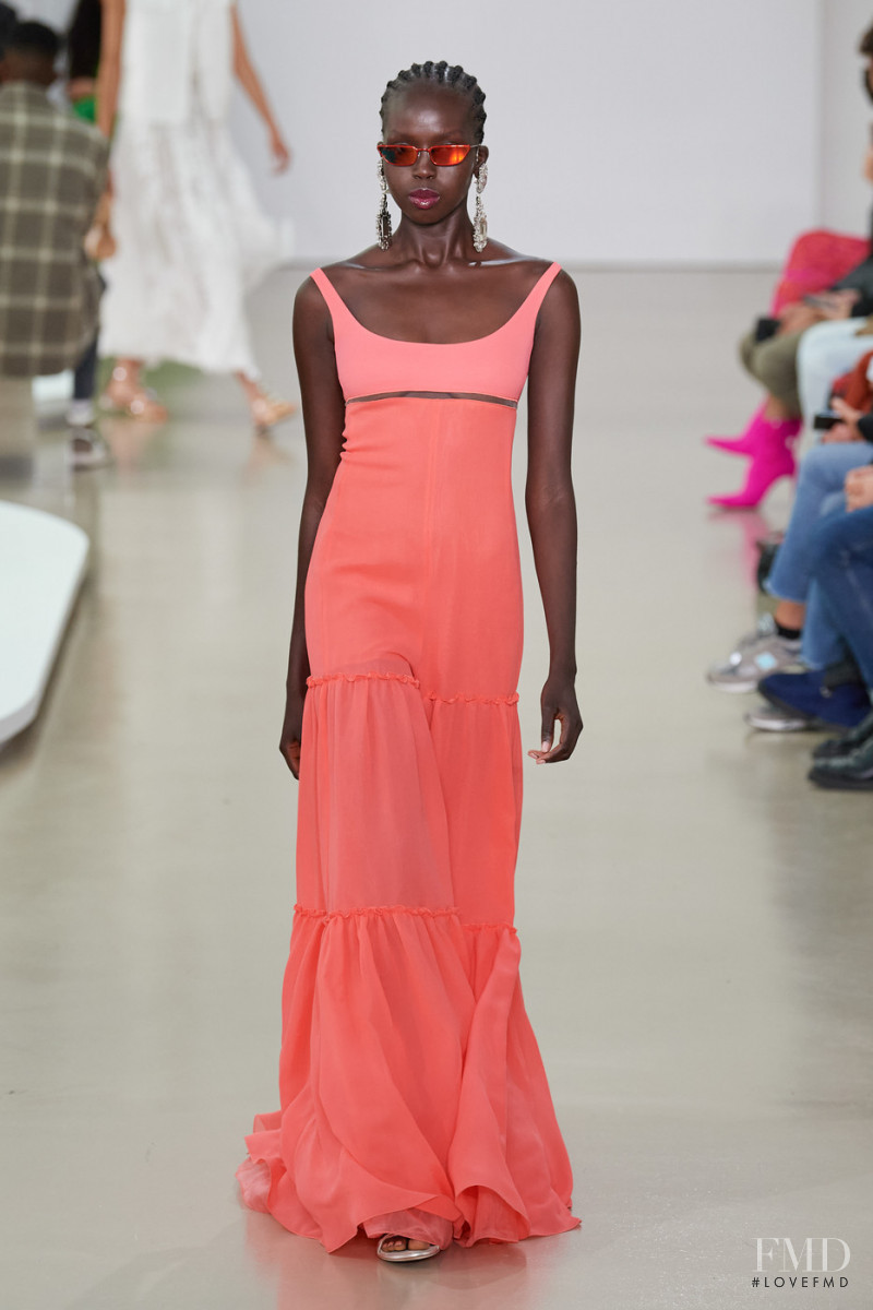 Ajok Madel featured in  the Giambattista Valli fashion show for Spring/Summer 2022