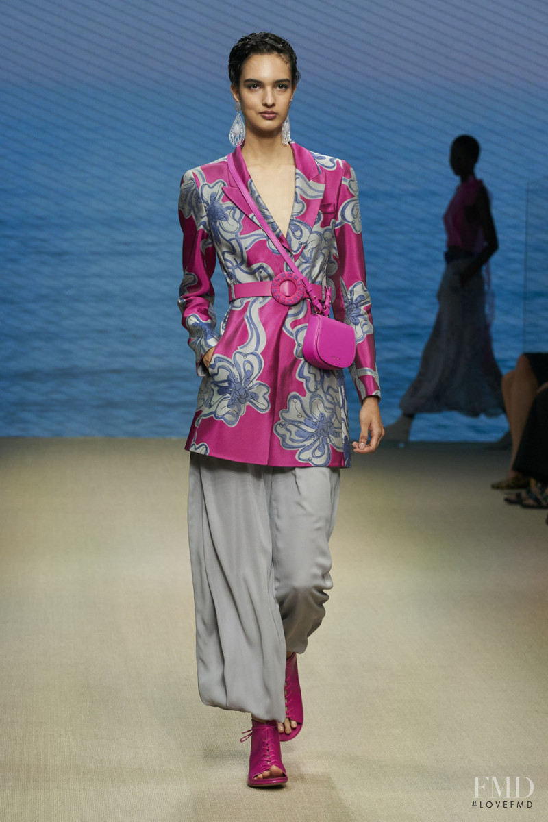 Silvia Perdomo featured in  the Giorgio Armani fashion show for Spring/Summer 2022