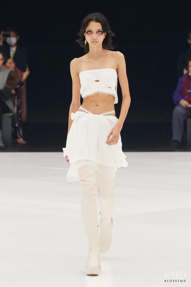 America Gonzalez featured in  the Givenchy fashion show for Spring/Summer 2022