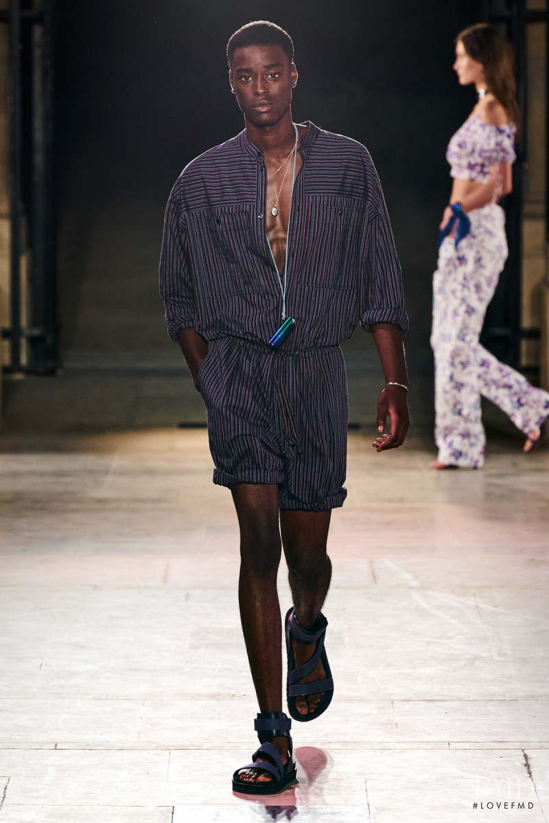 Babacar Ndoye featured in  the Isabel Marant fashion show for Spring/Summer 2022