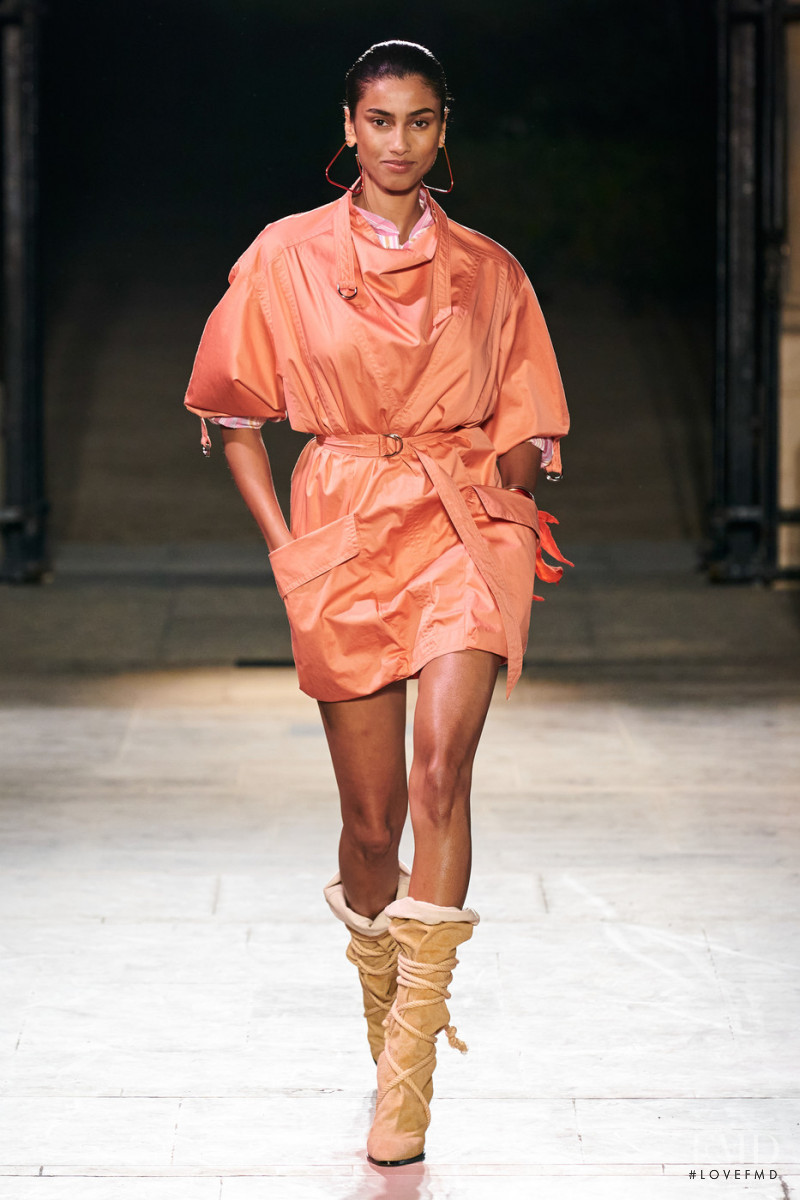 Imaan Hammam featured in  the Isabel Marant fashion show for Spring/Summer 2022