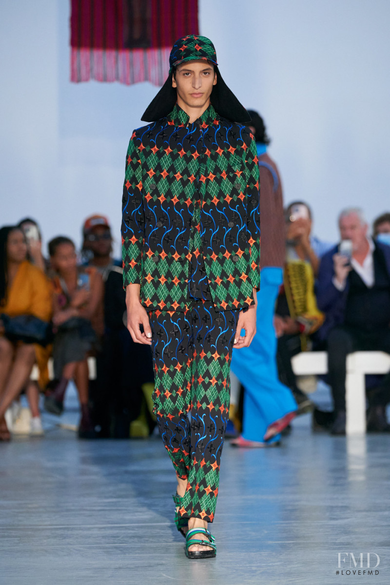 Takfarines Bengana featured in  the Kenneth Ize fashion show for Spring/Summer 2022