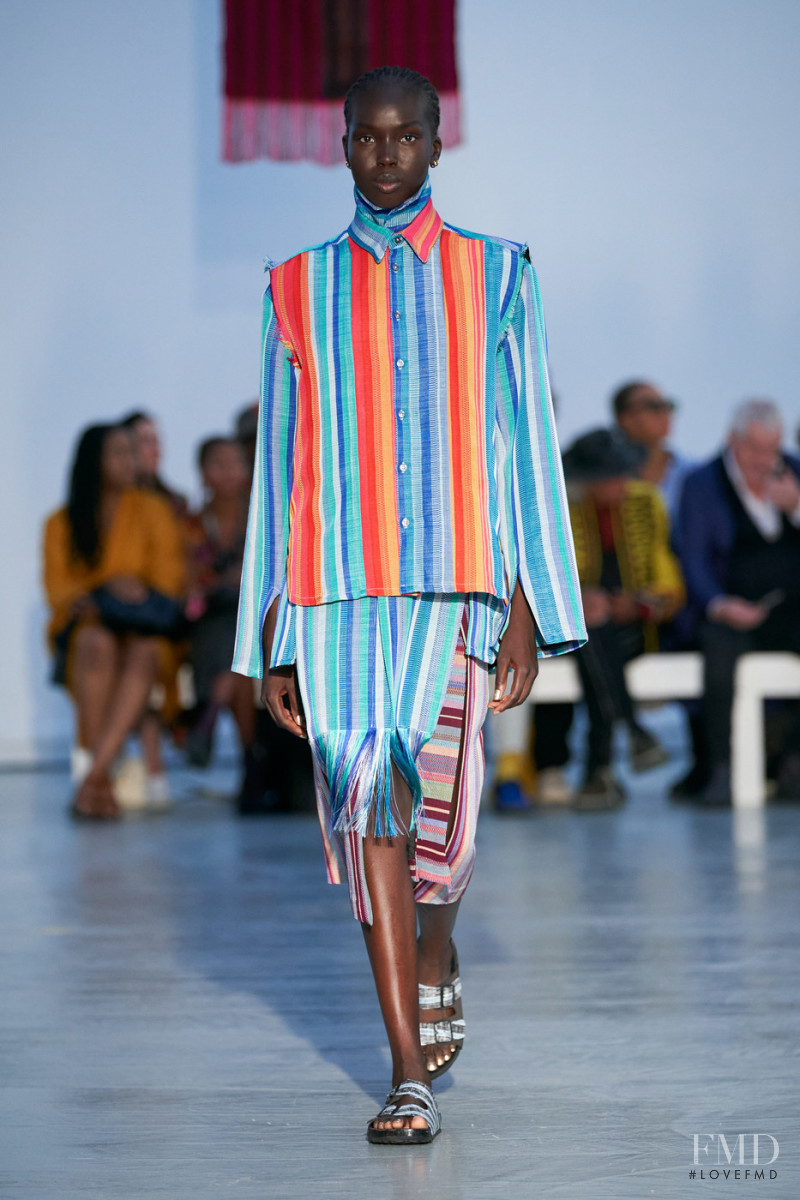 Ajok Madel featured in  the Kenneth Ize fashion show for Spring/Summer 2022