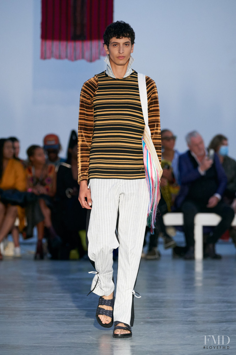 Takfarines Bengana featured in  the Kenneth Ize fashion show for Spring/Summer 2022