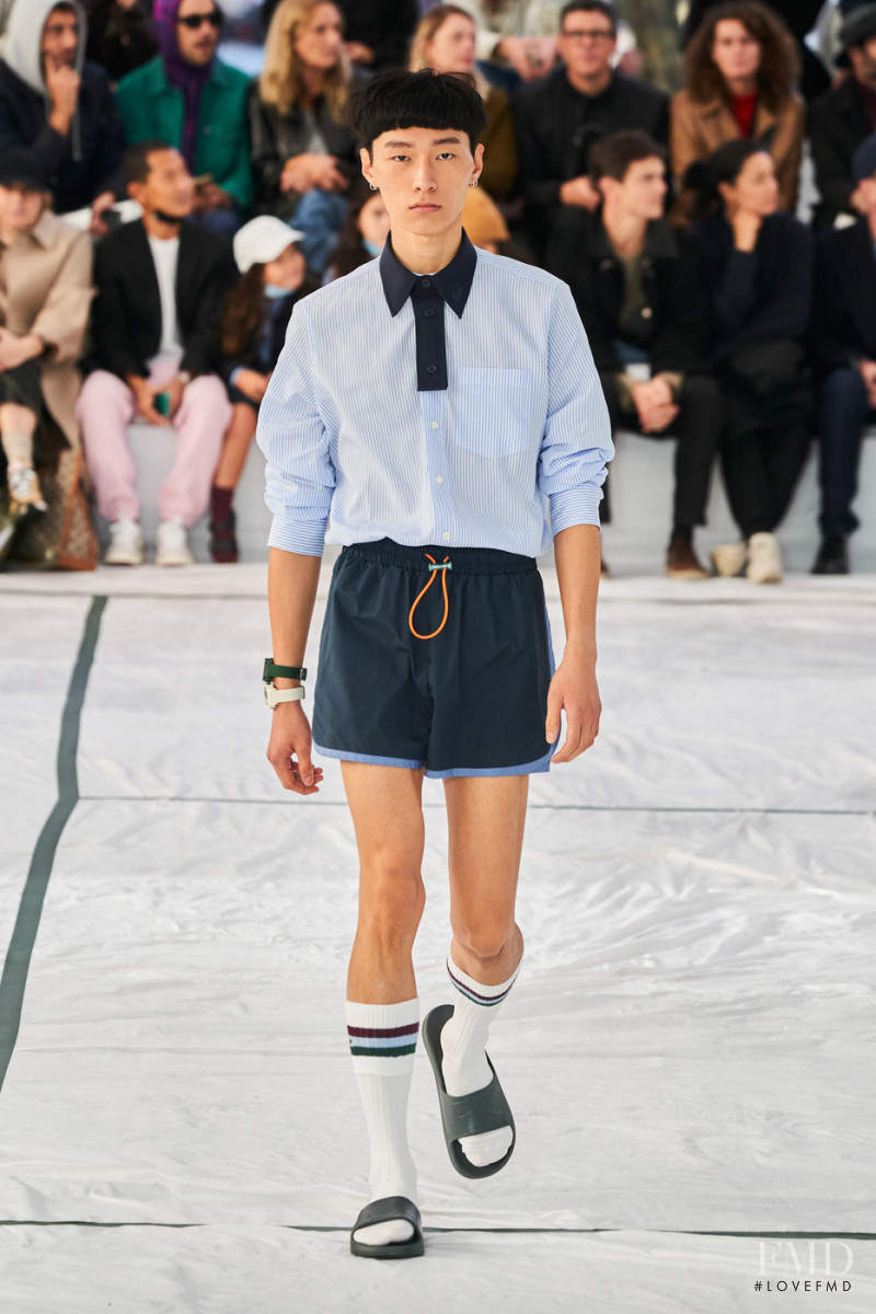 Yechan Yoo featured in  the Lacoste fashion show for Spring/Summer 2022