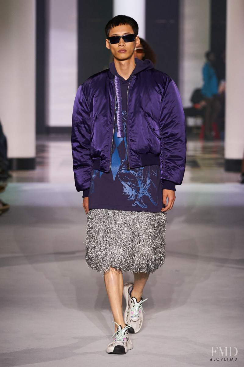 Wang Chenming featured in  the Lanvin fashion show for Spring/Summer 2022