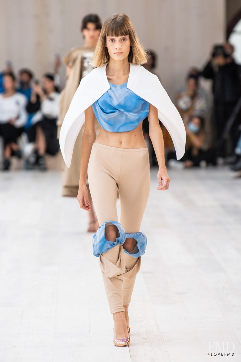 Daria Koshkina featured in  the Loewe fashion show for Spring/Summer 2022