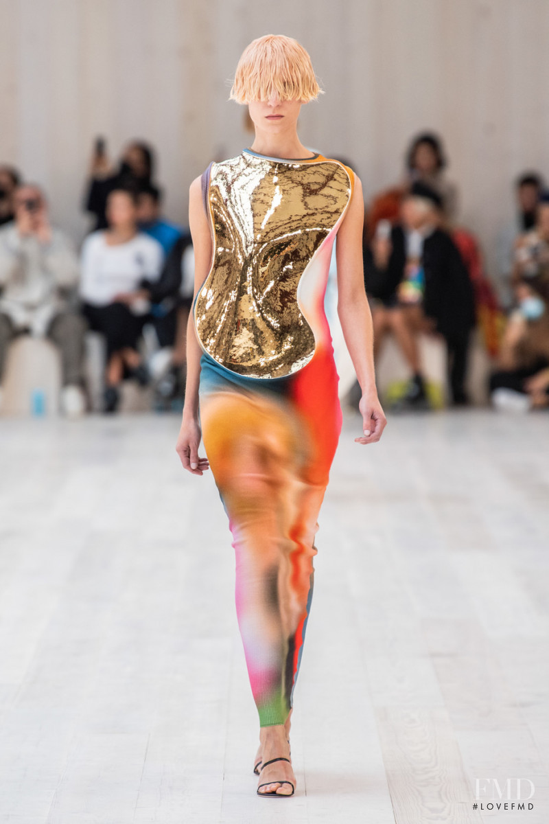 Val Rost featured in  the Loewe fashion show for Spring/Summer 2022