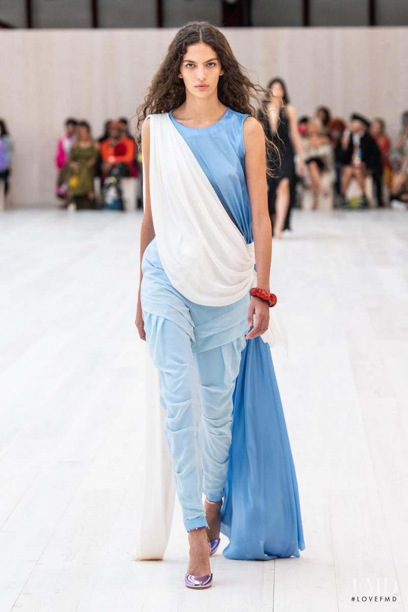 Africa Garcia featured in  the Loewe fashion show for Spring/Summer 2022