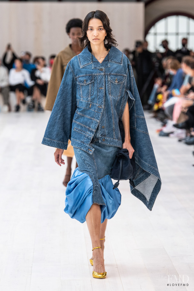 America Gonzalez featured in  the Loewe fashion show for Spring/Summer 2022