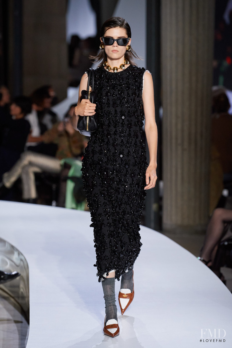 Julie Topsy featured in  the Miu Miu fashion show for Spring/Summer 2022