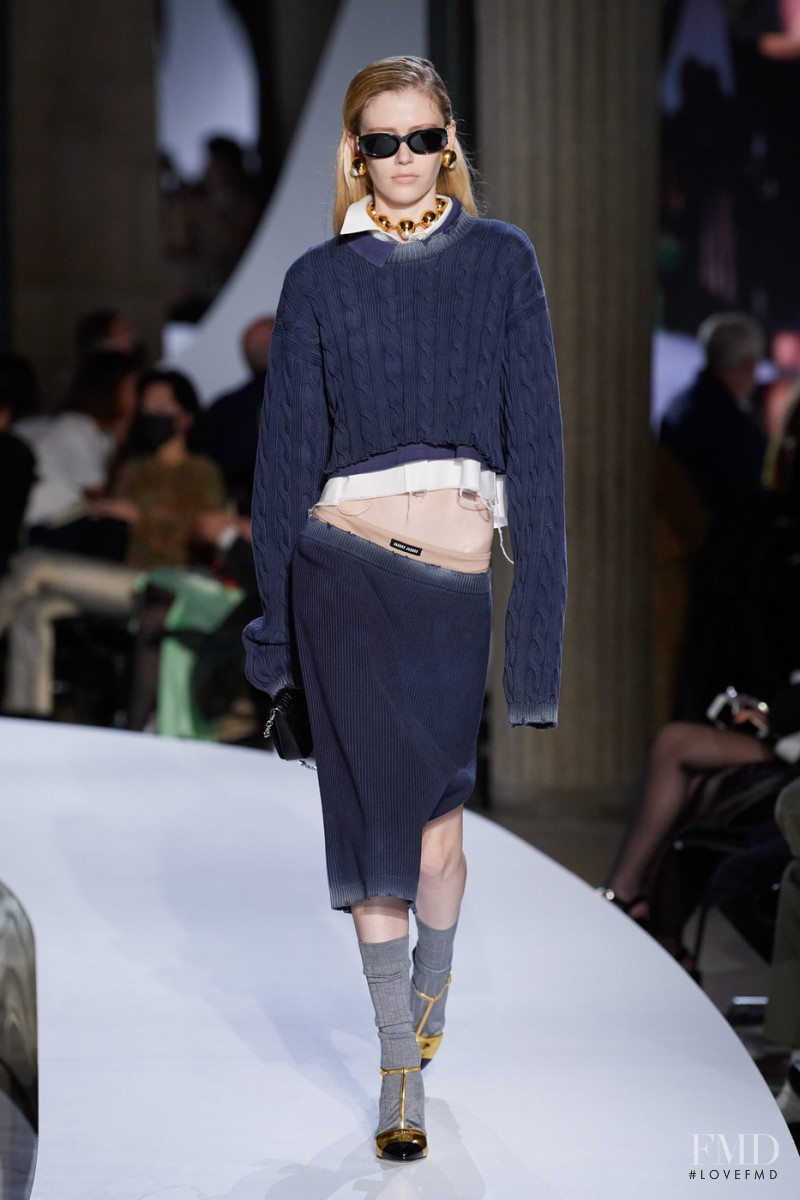 Merry Mae  Tolle featured in  the Miu Miu fashion show for Spring/Summer 2022